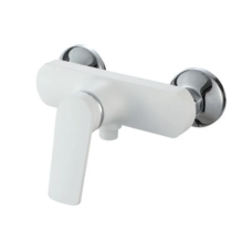 Змішувач для душової кабіни Plamix Lucas-003 SET White з шлангом, лійкою та кронштейном (PM0711)