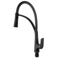 Змішувач для кухні Plamix Lucas-017 SET BLACK REFL.Black з підведенням (PM0717)