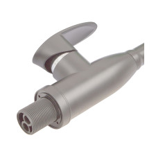 Змішувач для кухні PLAMIX CEZAR-011-B SET GRAPHITE REFL.GRAY з силіконовим виливом, з підведенням (PM0720)