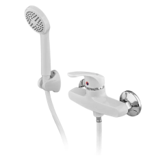 Змішувач для душа Plamix Fidel-003 SET White (з шлангом, лійкою та кронштейном) (PM0730)