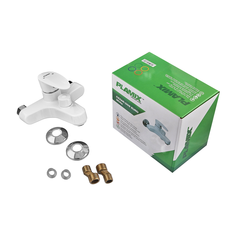 Змішувач для ванни Plamix Cezar-009 EURO White (без шланга, лійки та кронштейна) (PM0736)