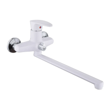 Змішувач для ванни Plamix Cezar-006 Euro SET White (з шлангом, лійкою та кронштейном) (PM0746)