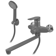 Змішувач для ванни Plamix Oscar-006 Euro SET Graphite (з шлангом, лійкою та кронш.) (Колір графіт) (PM6098)