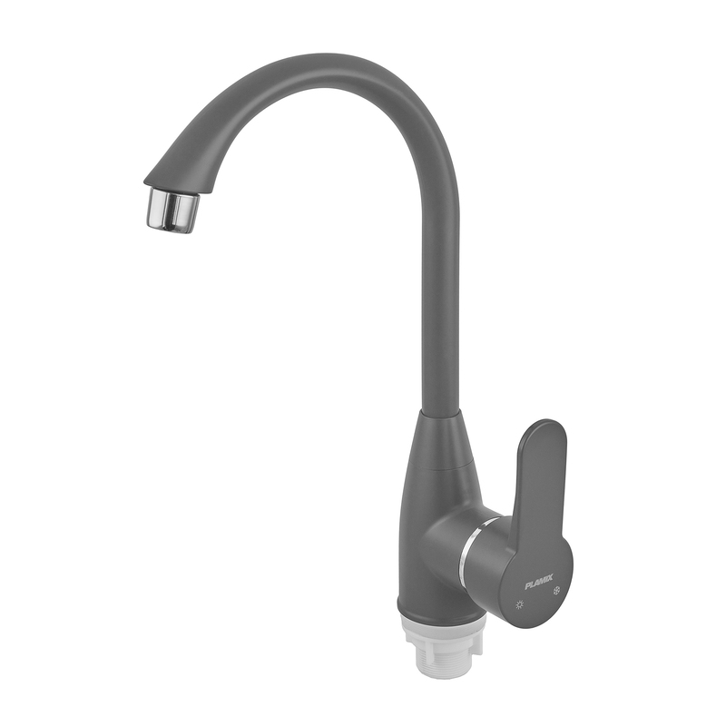 Змішувач для кухні Plamix Mario-011 Graphite (без підведення) (Колір графіт) (PM6099)