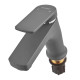 Змішувач для умивальника Plamix Lucas-001 SET Graphite (з підведенням) (Колір графіт) (PM6100)