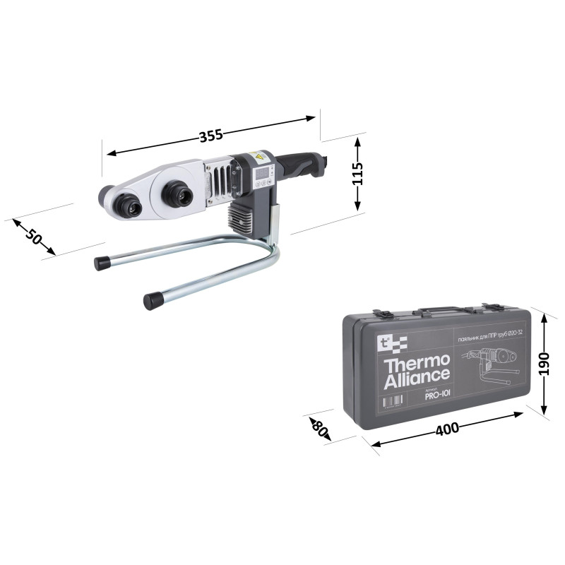 Паяльник для пластикових труб Thermo Alliance PRO-101 Ø20-32 (автоматичний з дісплеєм, 600W) SD00052961