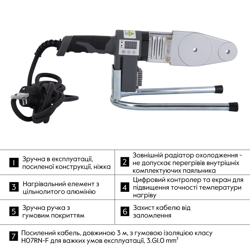 Паяльник для пластикових труб Thermo Alliance PRO-101 Ø20-32 (автоматичний з дісплеєм, 600W) SD00052961