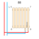 Betatherm Дизайнерский трубчатый радиатор Praktikum 500мм/995мм (PV 2050/26 9016M 88)
