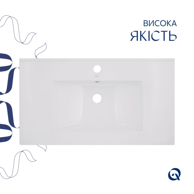 Комплект Albatross: Раковина врізна меблева 820x460x180 мм, White, прямокутна + Донний клапан Pop-up PU02O SD00054599