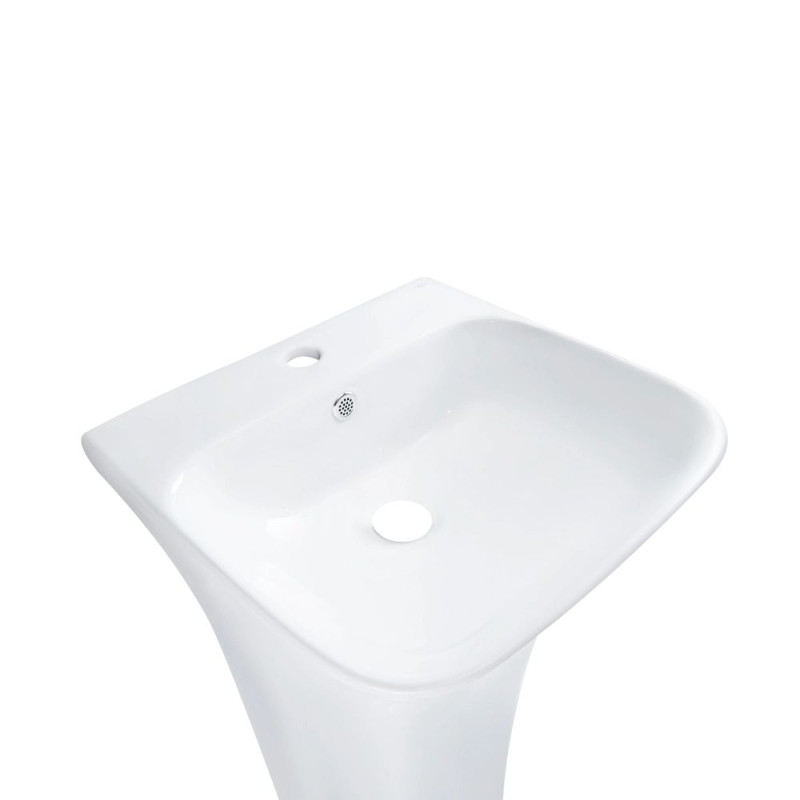 Qtap Комплект Crow: Раковина напольна моноблок 450x435x835 мм White + Донний клапан PU02O