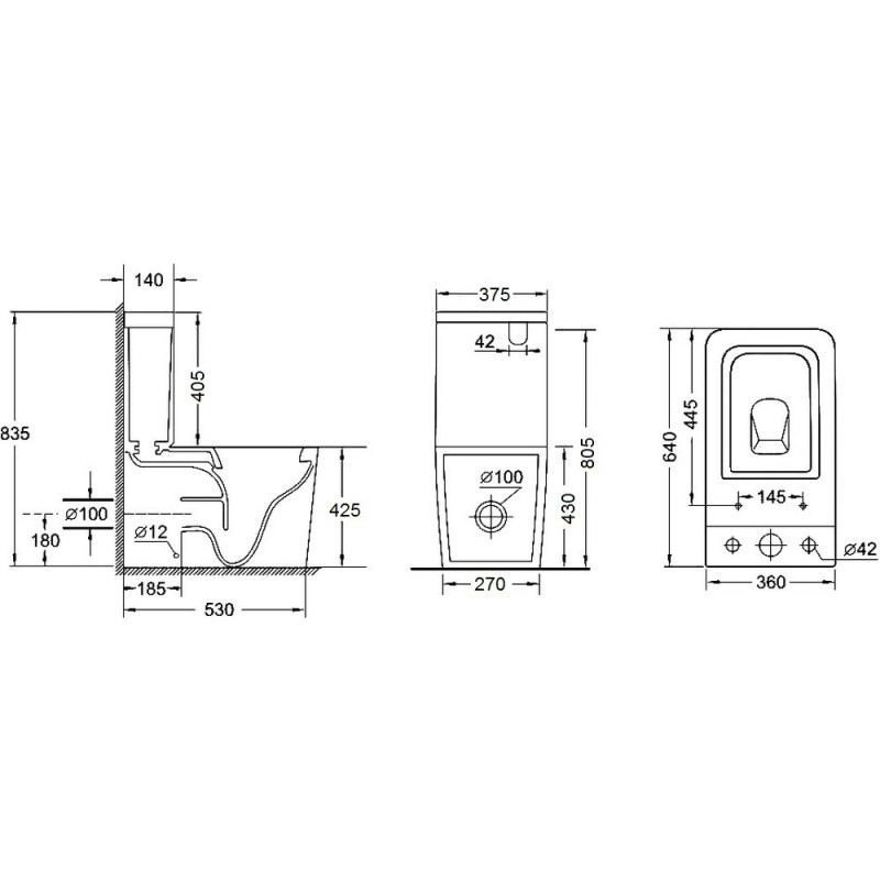 Qtap Унітаз-компакт Crow безобідковий з сідінням Soft-close QT05222170W