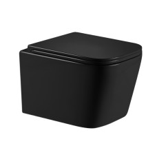 Унітаз підвісний Qtap Crow Ultra Quiet 485×340×290 мм, Matt Black, з сидінням Slim Duroplast/ Soft-close/ Quick Release QT05335171MB SD00054229