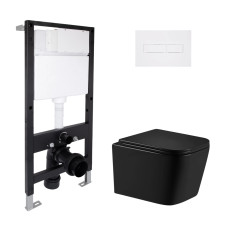 Готове рішення Qtap для ванної кімнати: підвісний унітаз Crow Ultra Quiet 485x340x290 + комплект інсталяції Standard (лінійна клавіша White) SD00057845