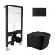 Готове рішення Qtap для ванної кімнати: підвісний унітаз Crow Ultra Quiet 485x340x290 + комплект інсталяції Standard (лінійна клавіша Black) SD00057846