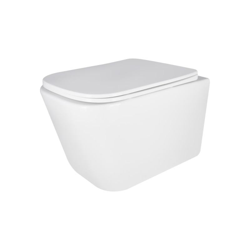 Qtap Унітаз підвісний Crow безобідковий з сідінням Soft-close QT05335171W