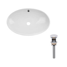 Qtap Комплект Dove: Раковина накладна овальна 625x415x150 мм White + Донний клапан PU02O