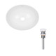 Qtap Комплект Dove: Раковина накладна овальна 410x335x145 мм White + Донний клапан PU02
