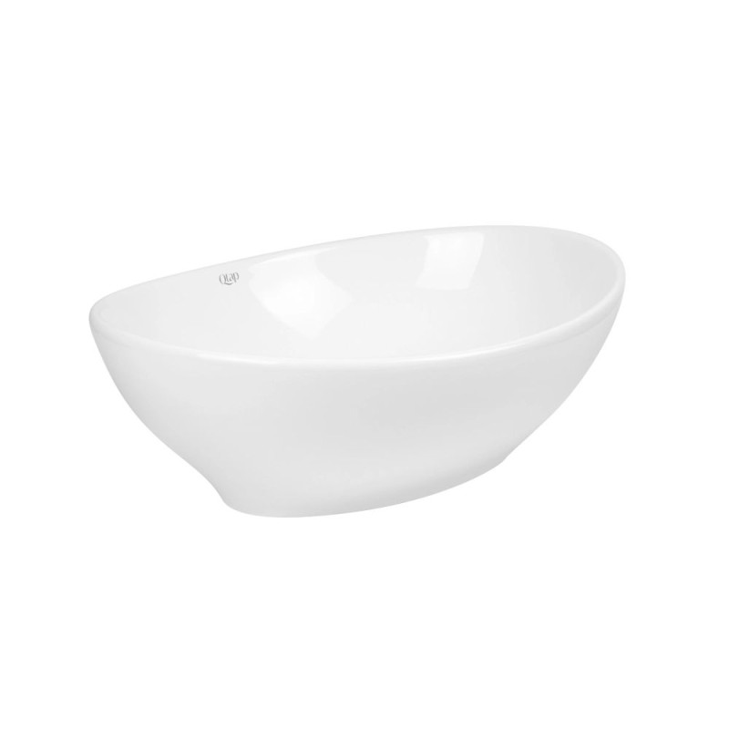 Qtap Комплект Dove: Раковина накладна овальна 410x335x145 мм White + Донний клапан PU02