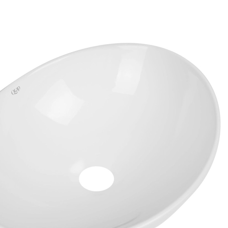 Qtap Комплект Dove: Раковина накладна овальна 410x335x145 мм White + Донний клапан PU02