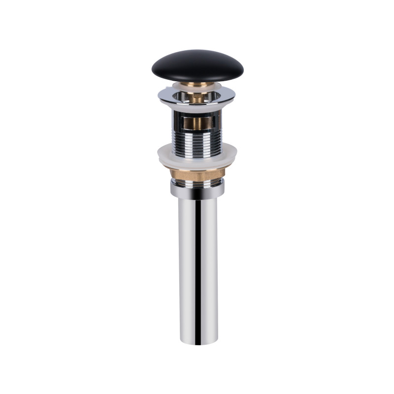 Qtap Донний клапан для раковини PU03O 70х70х227.5 Matt black з переливом