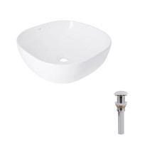 Комплект Qtap Kolibri: Раковина накладна 400x400x140 мм, White, квадратна + Донний клапан Pop-up PU02 SD00054590