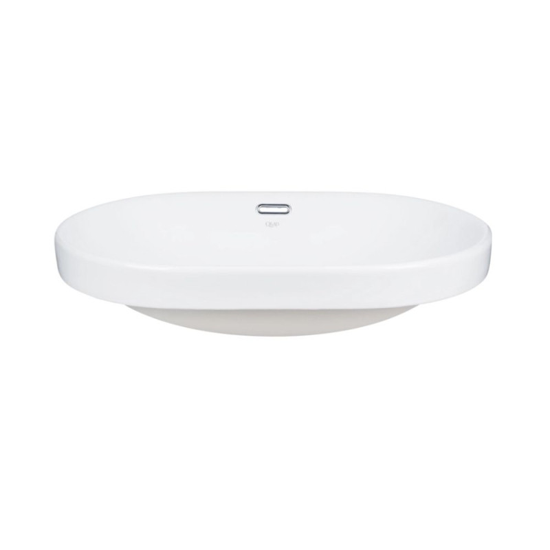 Qtap Комплект Leo: Раковина врізна овальна 590x400x170 мм White + Донний клапан PU02O