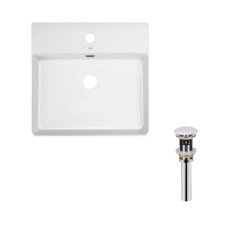 Qtap Комплект Nando LT: Раковина підвісна прамокутна 500х420х120 мм White + Донний клапан PU02O