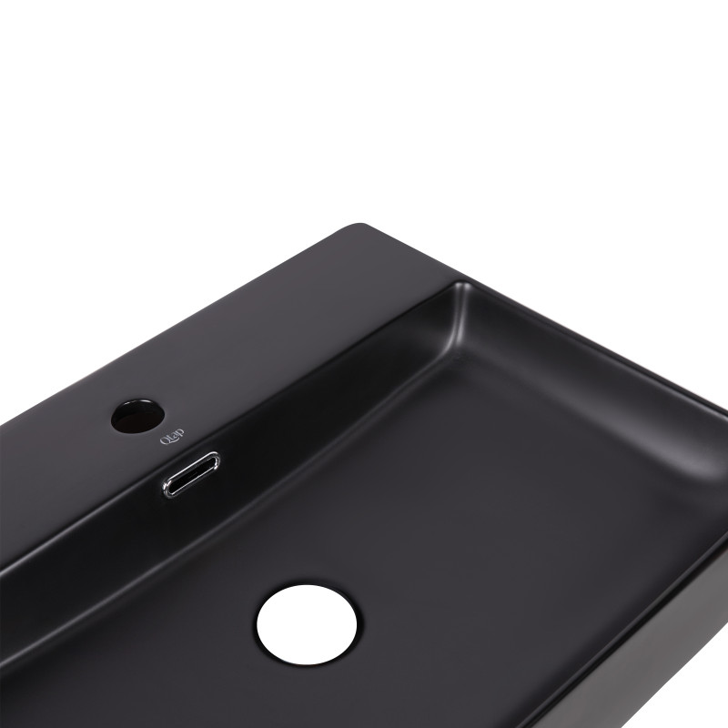 Qtap Раковина Nando LT 500х420х130 Matt black QT12112173SMBMBN
