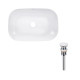 Qtap Комплект Robin: Раковина накладна прамокутна 610x400x145 мм White + Донний клапан PU02