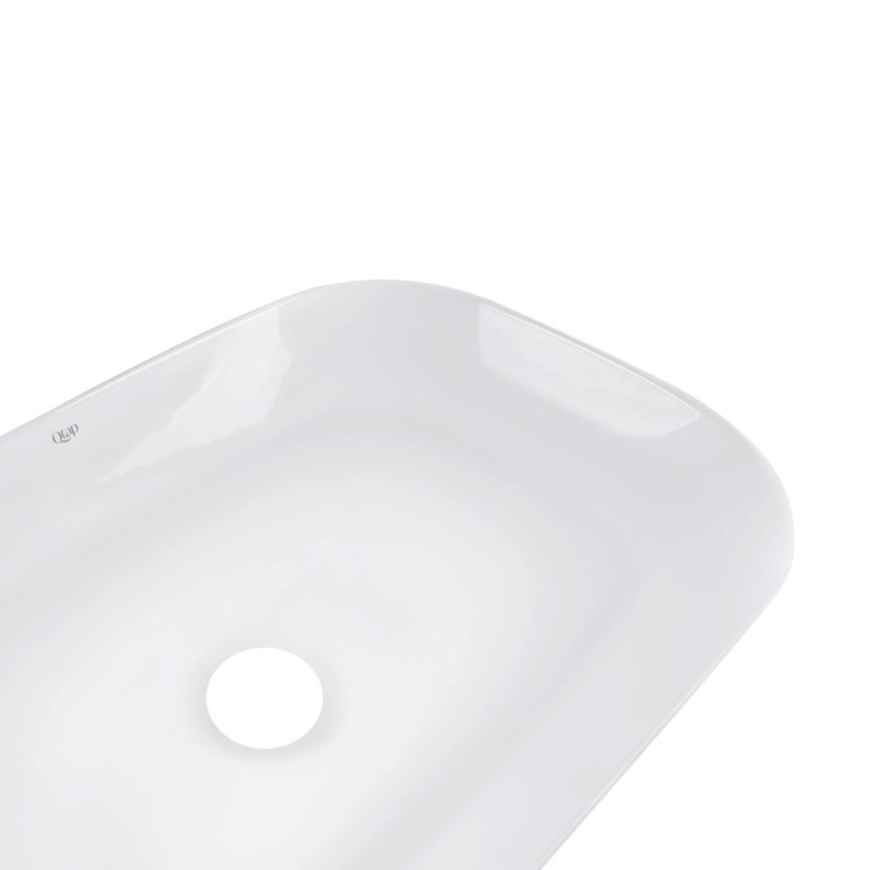 Qtap Комплект Robin: Раковина накладна прамокутна 610x400x145 мм White + Донний клапан PU02