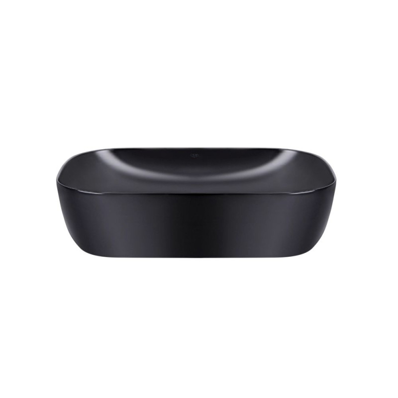 Qtap Комплект Robin: Раковина накладна прамокутна 610x400x145 мм Matt Black + Донний клапан PU03
