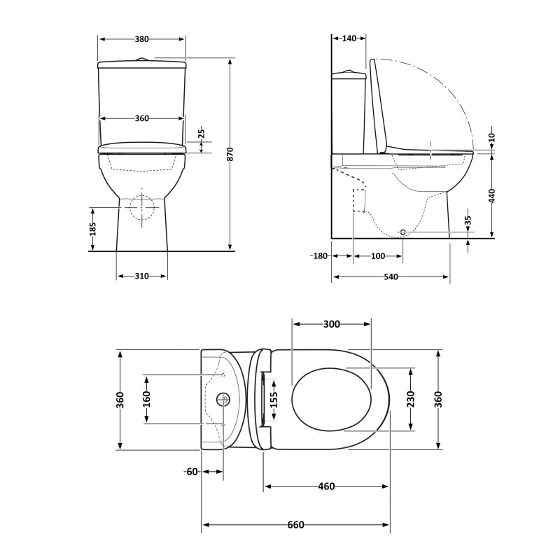 Qtap Унітаз підлоговий Robin Ultra Quiet безобідковий з сидінням Soft-close MATT BLACK QT13226083AMB