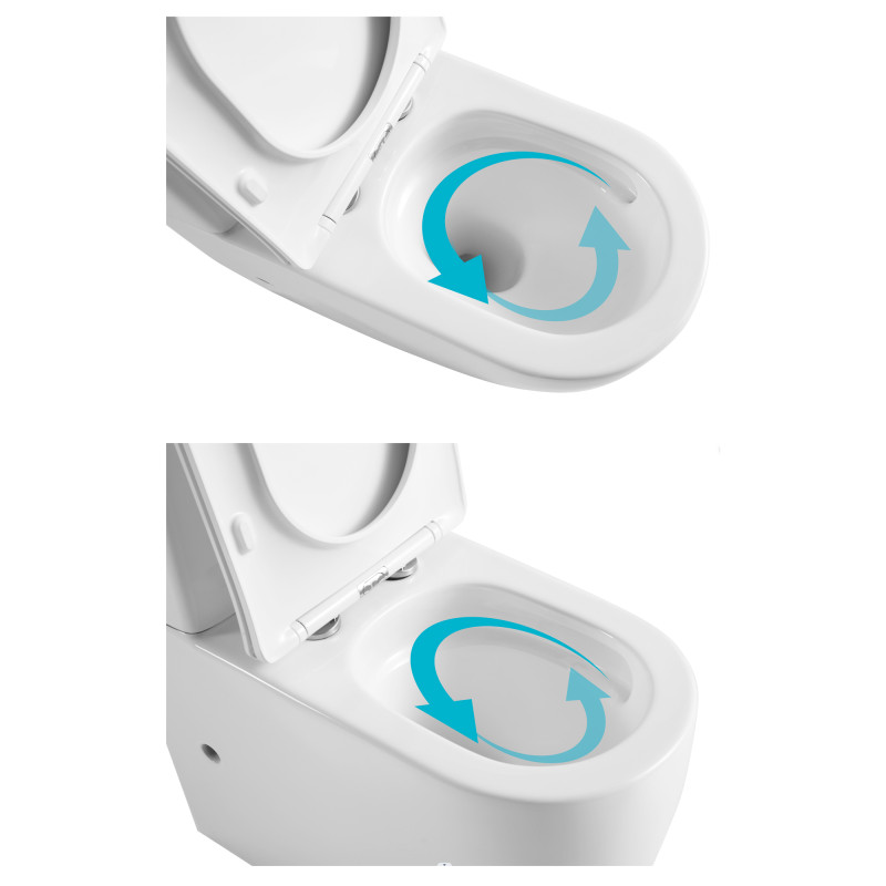 Qtap Унітаз підлоговий Robin New Ultra Quiet безобідковий з сидінням Soft-close WHITE QT13226083AW
