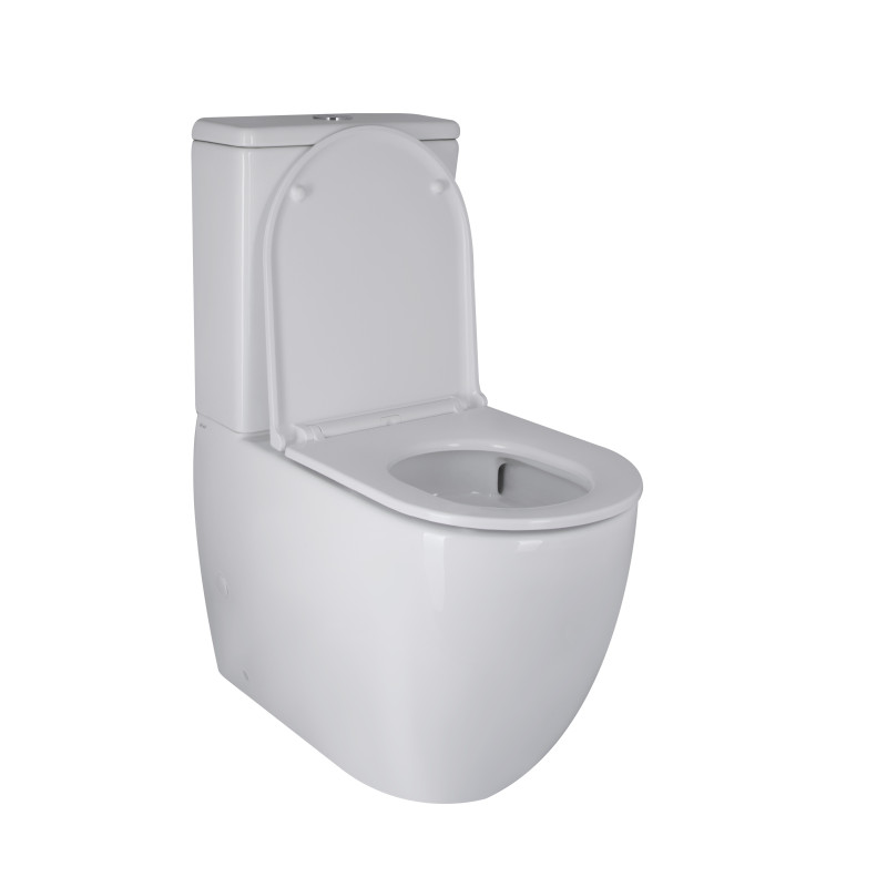 Qtap Унитаз-компакт Robin Ultra Quiet безободочный с сиденьем Soft-close QT13222128AUQ1W