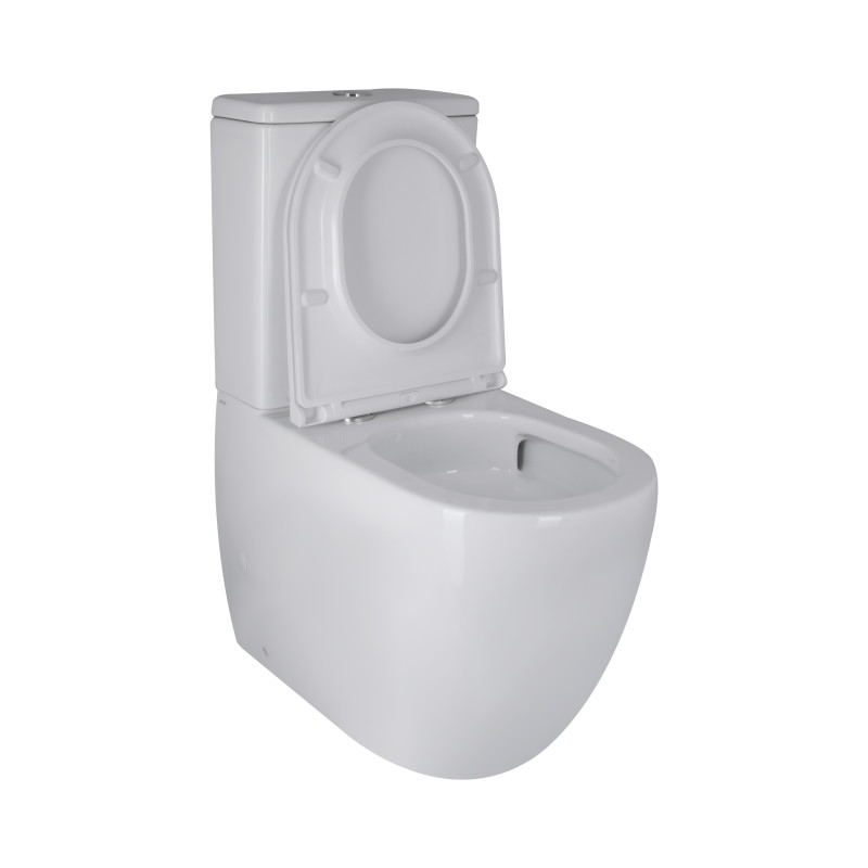 Qtap Унитаз-компакт Robin Ultra Quiet безободочный с сиденьем Soft-close QT13222128AUQ1W