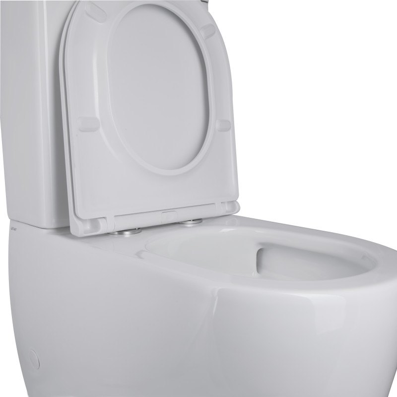 Qtap Унитаз-компакт Robin Ultra Quiet безободочный с сиденьем Soft-close QT13222128AUQ1W