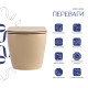 Унітаз підвісний Robin Ultra Quiet 490×365×325 мм, Beige, з сидінням Slim Duroplast / Soft-close / Quick Release QT13332381АSSB Qtap SD00054280