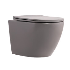 Унітаз підвісний Robin Ultra Quiet 490×365×325 мм, Stone Grey, з сидінням Slim Duroplast / Soft-close / Quick Release QT13332381АSSG Qtap SD00054282