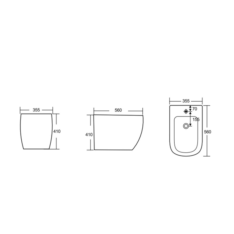 Qtap Біде підлогове Robin 565x360x405 White QT13442141CW