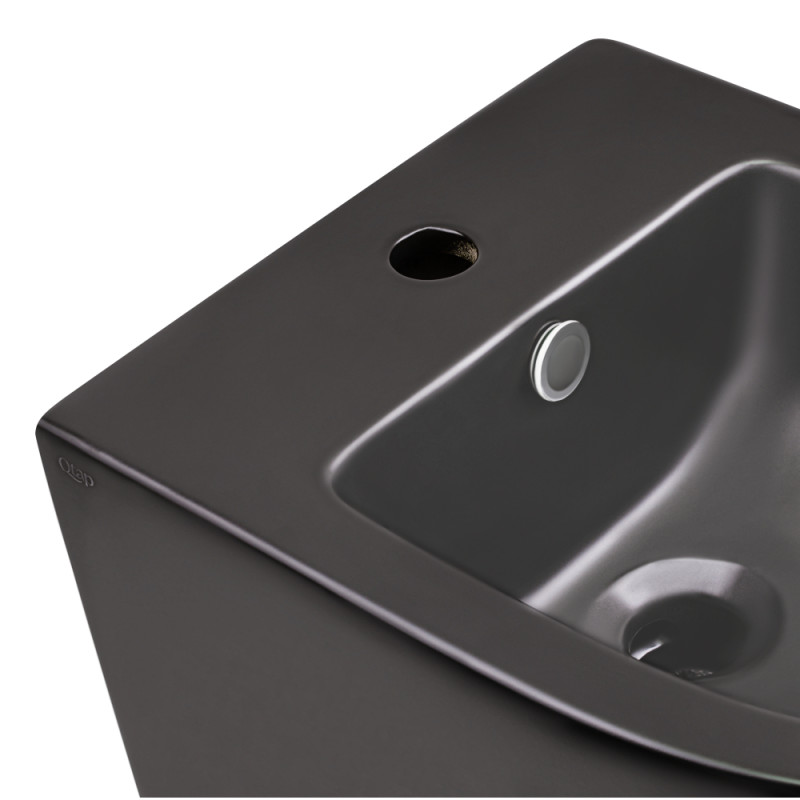 Qtap Підвісне біде Robin 495х370х325 Matt black (QT1355046FMB)