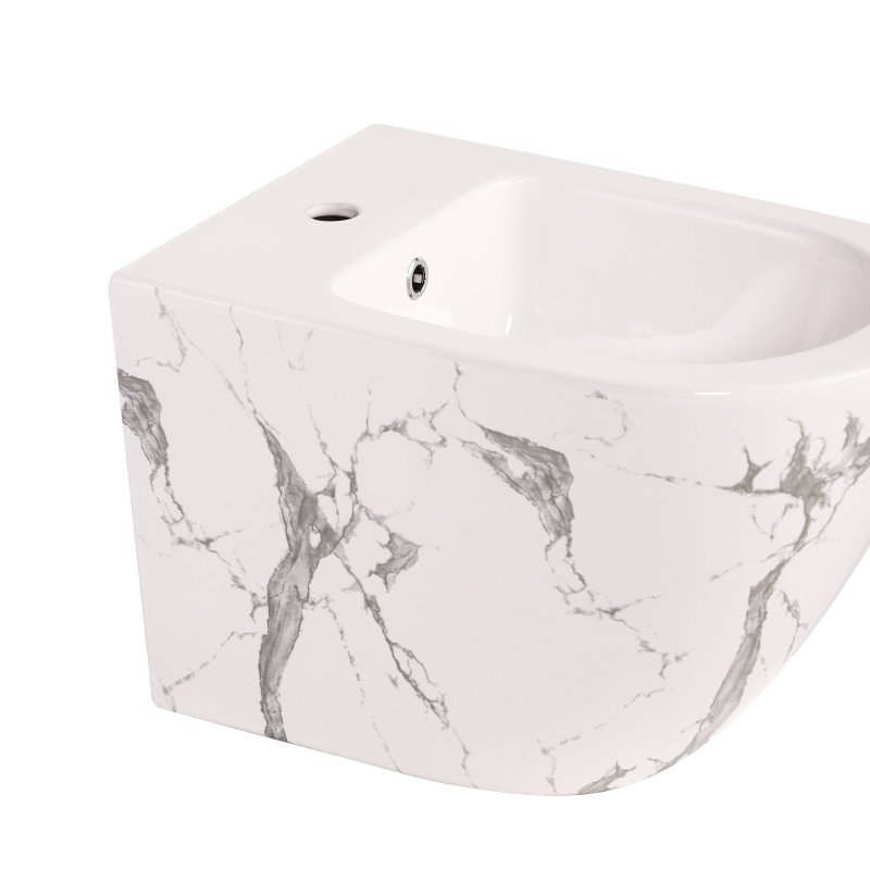 Біде підвісне Qtap Robin 515x370x350 мм, Marble QT13551381GMR SD00054287
