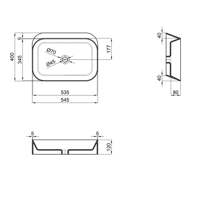 Qtap Раковина-чаша Scorpio 550х390х120 White QT14112243WN