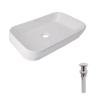 Комплект Qtap Scorpio: Раковина накладна 550x390x120 мм, White, прямокутна + Донний клапан Pop-up PU02 SD00054587