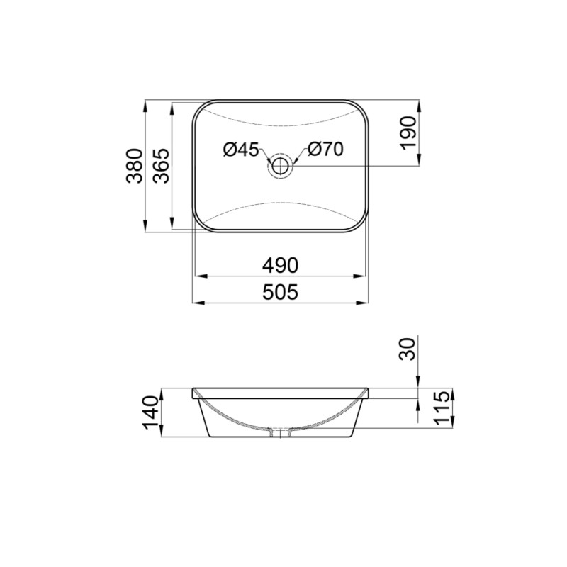 Qtap Раковина Scorpio 500х380х145 White QT1411K490WN
