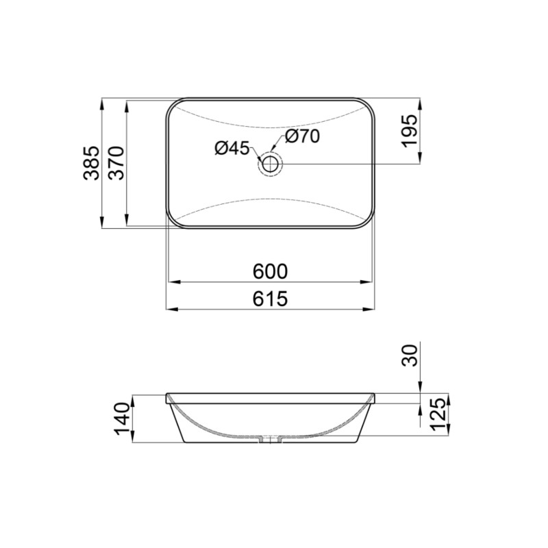 Qtap Раковина Scorpio 610х380х150 White QT1411K491WN