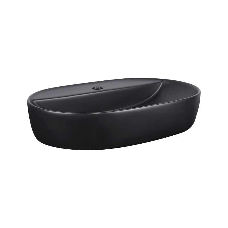 Qtap Раковина-чаша Scorpio 610x400x120 Matt black з донним клапаном QT142203MBMB
