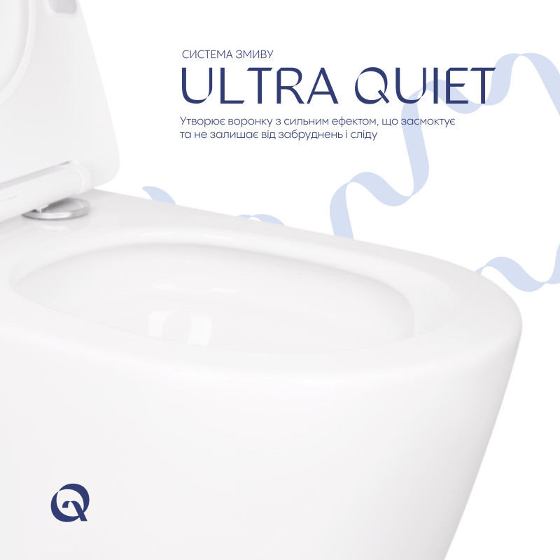 Унітаз підвісний Qtap Scorpio безободковий Ultra Quiet з сидінням Soft-close QT14332380ASW SD00054227