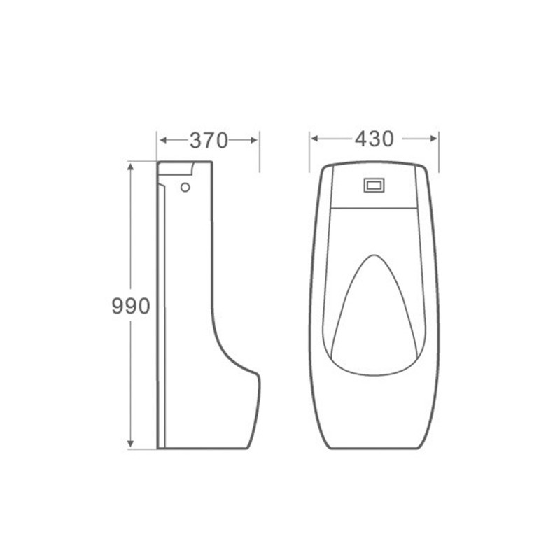 Qtap Пісуар підлоговий Scorpio з ІЧ-датчиком автоматичного змиву 430х370х990 White QT1488101HW