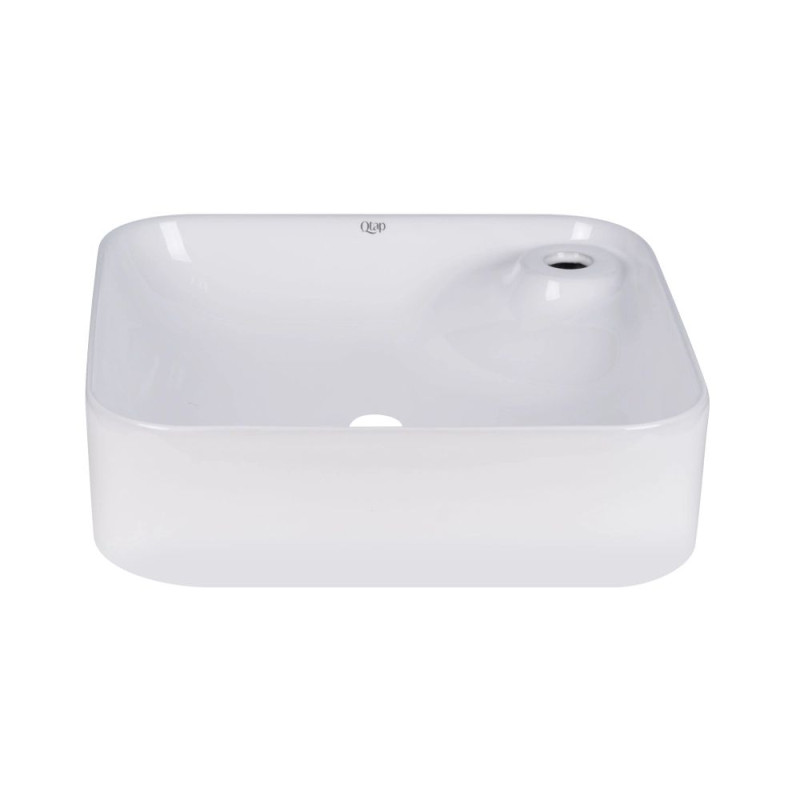 Qtap Комплект Stork: Раковина накладна квадратна 430x430x120 мм White + Донний клапан PU02