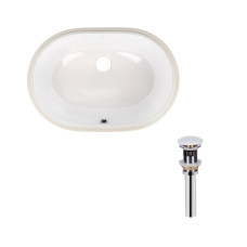 Qtap Комплект Stork: Раковина врізна овальна 560x395x195 мм White + Донний клапан PU02O